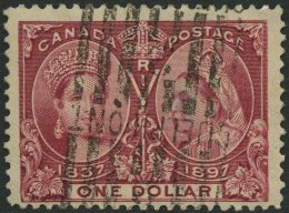 KANADA 49 O, 1897, 1 $ Lilarot, Dünne Stelle Sonst Pracht, Mi. 550.- - Canadá