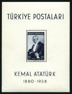 TÜRKEI Bl. 1 **, 1939, Block Atatürk, Haftpunkt Im Rand Sonst Pracht, Mi. 90.- - Altri & Non Classificati