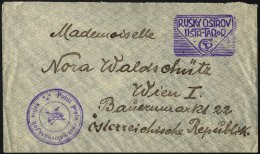 TSCHECHOSLOWAKEI äußerst Seltener Violetter Stempel RUSKY OSTROV/USTR-TABOR Des 38. Regimentes Auf Brief Vom - Lettres & Documents