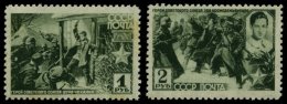 SOWJETUNION 834/5 **, 1942, 1 Und 2 R. Helden Der Sowjetunion, 1 R. Etwas Fleckig Sonst Pracht, Mi. 80.- - Used Stamps