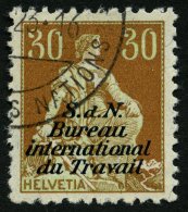 BIT/ILO 5x O, 1923, 30 Rp. Braunorange/hellgrün, üblich Gezähnt Pracht, Mi. 90.- - Service