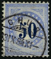 PORTOMARKEN P 12N O, 1882, 50 C. Ultramarin/dunkelblau, Rahmen Normalstehend, Pracht, R!, Mi. 600.- - Segnatasse