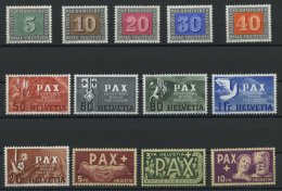 SCHWEIZ BUNDESPOST 447-59 **, 1945, PAX, Prachtsatz, Mi. 500.- - Oblitérés