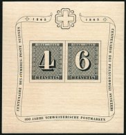 SCHWEIZ BUNDESPOST Bl. 8 **, 1943, Block 100 Jahre Briefmarken, Pracht, Mi. 100.- - Oblitérés