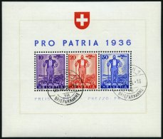 SCHWEIZ BUNDESPOST Bl. 2 O, 1936, Block Pro Patria, Pracht, Mi. 260.- - Oblitérés