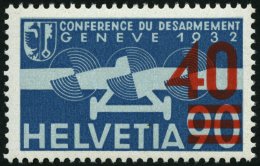 SCHWEIZ BUNDESPOST 293a **, 1936, 40 C. Auf 90 C. Flugpost, Aufdruck Orangerot, Pracht, Mi. 180.- - Oblitérés