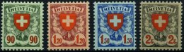 SCHWEIZ BUNDESPOST 194-97z **, 1933/4, Wappen, Geriffelter Gummi, Prachtsatz, Mi. 400.- - Oblitérés