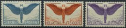 SCHWEIZ BUNDESPOST 189-91x *, 1924, Flugpostmarken, Gewöhnliches Papier, Falzrest, Prachtsatz - Oblitérés