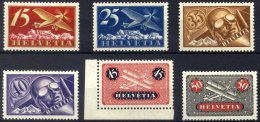 SCHWEIZ BUNDESPOST 179-84x *, 1923, Flugpost, Gewöhnliches Papier, Falzreste, Prachtsatz - Oblitérés