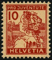 SCHWEIZ BUNDESPOST 129 *, 1915, 10 C. Pro Juventute, Falzrest, Pracht, Mi. 110.- - Usati