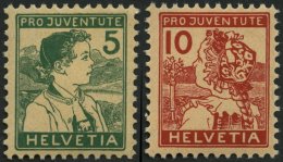 SCHWEIZ BUNDESPOST 128/9 *, 1915, Pro Juventute, Falzrest, Pracht, Mi. 110.- - Used Stamps