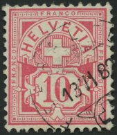 SCHWEIZ BUNDESPOST 47 O, 1882, 10 C. Lebhaftrosarot, Pracht, Mi. 80.- - Used Stamps