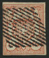 SCHWEIZ BUNDESPOST 11 O, 1852, 15 C. Rosarot, Type 7, Voll-breitrandig, Pracht, Mi. 950.- - Usati