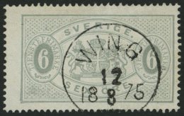 DIENSTMARKEN D 4Ac O, 1874, 6 Ö. Grau, Gezähnt 14, Zentrischer K1 WING, Punkthelle Stelle Sonst Pracht, Mi. 19 - Dienstzegels