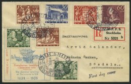 SCHWEDEN 245-49 BRIEF, 1938, Auswanderer Auf FDC, Einschreibbrief, Pracht - Oblitérés