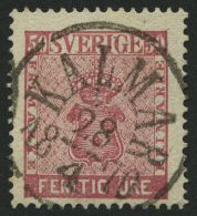 SCHWEDEN 12 O, 1858, 50 Ö. Karminrosa, Idealer K1 KALMAR, Kabinett - Used Stamps