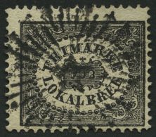 SCHWEDEN 6 O, 1856, 1 Skill. Bco. Schwarz (Facit 6a2), Pracht, Facit 4000.- Skr. - Usati