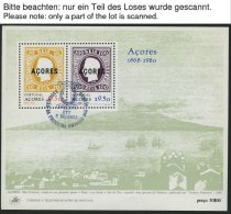 AZOREN Bl. 1 O, 1980, Block 112. Jahrestag Der Ersten Markenausgaben, 350x Mit Ersttags-Sonderstempel, Pracht, Mi. 1750. - Oblitérés