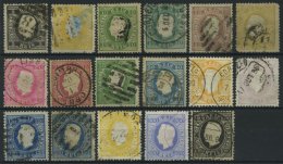 PORTUGAL Aus 34-61 O, 1870-84, 17 Verschiedene Werte, Feinst/Pracht, Mi. 900.- - Usati