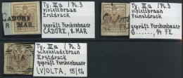 LOMBARDEI UND VENETIEN 4Xb O, BrfStk, 1850, 30 C. Braun, Handpapier, Type IIIa, Platte 3, 2 Erstdrucke In Violett- Und S - Lombardo-Vénétie