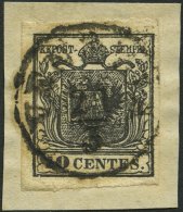 LOMBARDEI UND VENETIEN 2Xa BrfStk, 1850, 10 C. Schwarz, Handpapier, Type Ia, K1 VENEZIA, Prachtbriefstück, Fotobefu - Lombardo-Vénétie