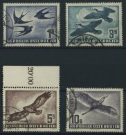 STERREICH 984-87 O, 1953, Vögel, Prachtsatz, Mi. 300.- - Usados