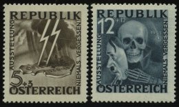 STERREICH VI/VII **, 1946, Nicht Ausgegeben: Blitz Und Maske, 2 Prachtwerte, Fotoattest Bach/Eichele, Mi. 2600.- - Usados