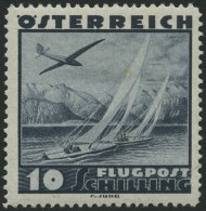 STERREICH 612 *, 1935, 10 S. Flugzeug über Landschaften, Falzreste, Pracht - Usados