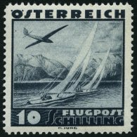 STERREICH 612 **, 1935, 10 S. Flugzeug über Landschaften, Pracht, Mi. 110.- - Oblitérés