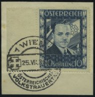 STERREICH 588 BrfStk, 1936, 10 S. Dollfuß, Linkes Randstück, Ersttags-Sonderstempel, Prachtbriefstück, M - Oblitérés