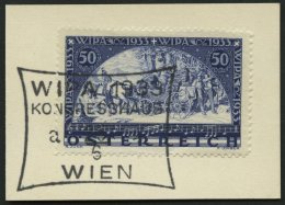 STERREICH 555A BrfStk, 1933, 50 G. WIPA, Gewöhnliches Papier, Mit Sonderstempel, Prachtbriefstück, Mi. 260.- - Oblitérés