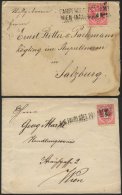 STERREICH 46 BRIEF, 1883, 5 Kr. Lilarot/schwarz, 2 Verschiedene Briefe Mit L1 K.K. FAHRENDES POSTAMT No. Und L2 FAHRENDE - Oblitérés