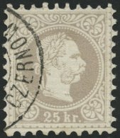 STERREICH 40IIa O, 1874, 25 Kr. Lilagrau, Feiner Druck, Pracht, Gepr. Dr. Ferchenbauer, Mi. 200.- - Oblitérés