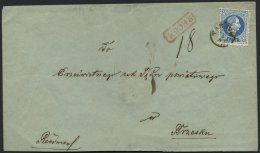 STERREICH 38I BRIEF, 1867, 10 Kr. Blau, Grober Druck, 2x (vorder- Und Rückseitig) Auf Brief Von TARNOW (Fingerhutst - Oblitérés