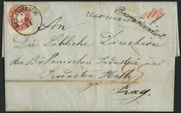 STERREICH 32/3 BRIEF, 1864, 5 Kr. Rosa Und Rückseitiges Reco-Porto 10 Kr. Blau (fehlerhaft) Auf Brief Von SUDOMERIC - Oblitérés