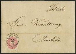 STERREICH 26 BRIEF, 1864, 5 Kr. Rosa Auf Brief Von KOLIN Nach Podebrad, Pracht - Oblitérés