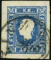 STERREICH 16a O, 1858, 1.05 Kr. Hellblau, K1 LINZ, Allseits Breitrandig, Kabinett, Gepr. Pfenninger Und Fotobefund Rismo - Usati