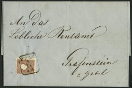 STERREICH 14II BRIEF, 1859, 10 Kr. Braun, Type II, Auf Brief Der österreichischen Versicherungsanstalt Mit R4 PRAG - Oblitérés