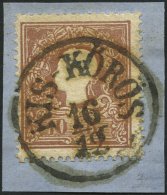 STERREICH 14Ia BrfStk, 1858, 10 Kr. Braun, Type I, Ungarischer K1 KIS-KÖRÖS, Prachtbriefstück - Oblitérés