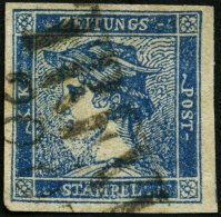 STERREICH 6II O, 1851, 0.6 Kr. Blau, Type II, L2 TREVISO (Venetien), Pracht - Usati