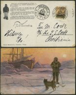 NORWEGEN 62 BRIEF, 1913, 1 Kr. Auf 2 Sk. Orange Mit POLHAVET-Stempel Auf Framkarte Nach Christiania, Kleiner Eckknitter - Gebruikt