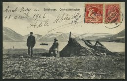 NORWEGEN 56A BRIEF, 1906, Ansichtskarte Vom Advent Bay Auf Spitzbergen, Mit 5 Auf 20 Öre Spitzbergenvignette, Prach - Oblitérés