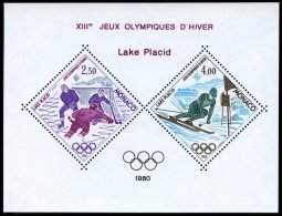 MONACO 1419/20 **, 1980, Olympische Winterspiele, Sonderdruck Als Block, Pracht, Mi. 220.- - Autres & Non Classés