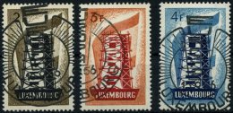 LUXEMBURG 555-57 O, 1956, Europa, Sonderstempel, Prachtsatz, Mi. 80.- - Service