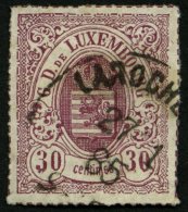 LUXEMBURG 21 O, 1871, 30 C. Lilarot, Pracht, Mi. 100.- - Servizio