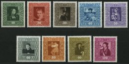 LIECHTENSTEIN 268-76 **, 1949, 1. Gemäldeserie, Prachtsatz, Mi. 80.- - Autres & Non Classés