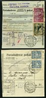LETTLAND U.a. 267,273 BRIEF, 1934/9, 20 S. Lilarosa Und 10 S. Schwarzgrün, 2 Verschiedene Frankierte Paketkarten, P - Latvia