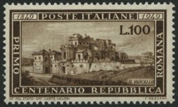 ITALIEN 773 **, 1949, 100 L. Republica Romana, Pracht, Mi. 300.- - 1946-60: Nuovi