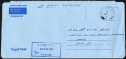 BRITISCHE MILITÄRPOST 1983, K2 FIELD POST OFFICE/141 Auf Aerogramm Mit Eingangsstempel Des Britischen Feldpostamtes - Oblitérés