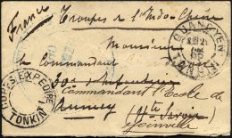 FRANKREICH FELDPOST 1900, K2 CORPS EXPEDIT RE TONKIN Und Blauer Truppenstempel Auf Feldpostbrief, Feinst - Other & Unclassified